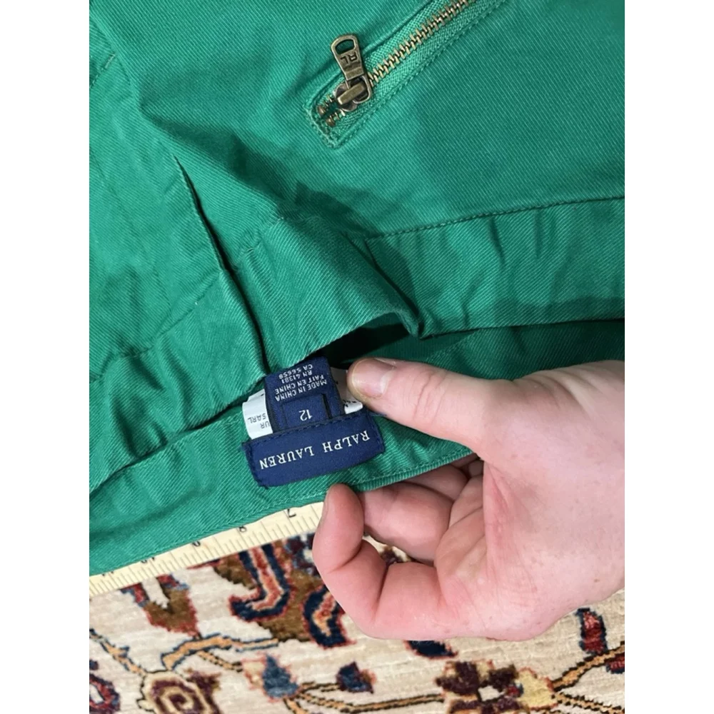 Young Kids Polo Ralph Lauren Kelly green Equestrian Style Suede Jeans Size 12